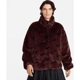 Nike Sportswear Printed Kadın Bordo Peluş Mont DQ6842-652