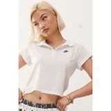 Nike Sportswear Retro Polo Slim Fit T-Shirt Kadın Ince Dokulu Kısa Kesim Polo Yaka Tişört Beyaz