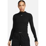 Nike Sportswear Ribbed Mock-Neck Long Kadın Uzun Kollu Yarım Balıkçı Yaka Siyah Tişört