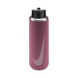 Nike SS Recharge pipet şişesi 24 oz 709 ml paslanmaz çelik su şişesi, spor şişesi, spor şişesi, fitnes, pipetli, şakayık/siyah/pembe köpük