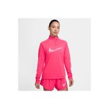 Nike Swoosh Dri-Fıt 1/4-Zip Running Mid Layer Pembe Kadın Çeyrek Fermuar Antreman Üstü