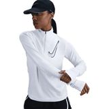 Nike Swoosh Dri-Fıt Çeyrek Fermuarlı Beyaz Kadın Antreman Üstü