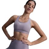 Nike Swoosh Dri Fit Orta Destekli Sabit Pedli Kadın Sporcu Sütyeni | DX6821 - Kahverengi