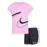 Nike Swoosh Logo Tempo Set Çocuk Şort Takım Pembe 3 YAŞ