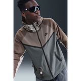 Nike Tech Windrunner Woven Full Zip Loose Fit Jacket Erkek Bol Kesim Paraşüt Kumaş Kapüşonlu Ceket Antrasit Kahverengi - XL