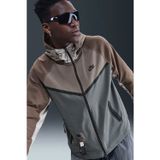 Nike Tech Windrunner Woven Full Zip Loose Fit Jacket Erkek Bol Kesim Paraşüt Kumaş Kapüşonlu Ceket Antrasit Kahverengi