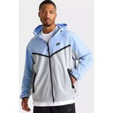 Nike Tech Woven Windrunner Full Zip Loose Fit Jacket Erkek Bol Kesim Dokuma Kapüşonlu Spor Ceket Mavi Gri - Mavi - Gri