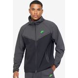 Nike Tech Woven Windrunner Fz Erkek Bol Kesim Dokuma Spor Ceket - Siyah-Gri