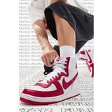 Nike Terminatör High Sneaker White Red Lethar Hakiki Deri Erkek Günlük Spor Ayakkabı Beyaz Kırmızı