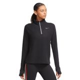 Nike Therma Dri-Fit Yarım Fermuarlı El Korumalı Koşu Üstü Siyah