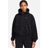 Nike Therma Fit One Oversized Fleece Full Zip Hoodie Kadın Polar Kapüşonlu Oversize Sweatshirt Siyah