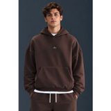 Nike Therma Fit SI BRSH Oversize Mens Sweathirt Bol Kesim Kapüşonlu Erkek Sweatshirt Kahverengi
