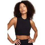 Nike Tight Fit Mock Neck Crop Tank Top Kadın Crop Dar Kesim Yüksek Yaka Fitilli Jarsey Atlet Siyah