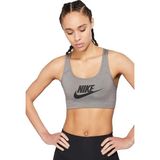 Nike Training Futura Swoosh Medium Support Sports Bra Kadın Spor Büstiyer Bra Gri - XS