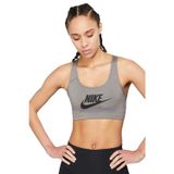 Nike Training Futura Swoosh Medium Support Sports Bra Kadın Spor Büstiyer Bra Gri