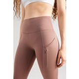 Nike Trainng Go Dri Fit İnfinaLock High Rise 7/8 Leggings 6 Cepli Toparlayıcı Yüksek Belli Reflektörlü Antrenman Taytı Açık Kahve
