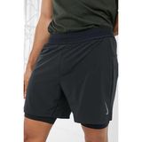 Nike Trainning Dri Fit Yoga Mens 2/1 Shorts Dokuma Taytlı Şort Siyah