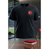 Nike Türkiye Erkek Tişört Siyah %100 Pamuk-Milli Takım Spor Esnek Dri-FIT Tişört