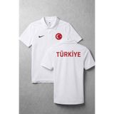 Nike Türkiye Polo Yaka Tişört - Kırmızı Ay-Yıldız Logolu Milli Takım Taraftar Forma -Tişört