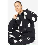 Nike Women's Jordan Artist Series Loose Fit Hoodie Kadın Büyük Beden Kapüşonlu Sweatshirt Siyah Beyaz