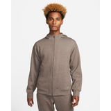 Nike Yoga Dri-Fıt Tam Boy Fermuarlı Fleece Erkek Kapüşonlu Ceket DQ4876-004 - Kahverengi