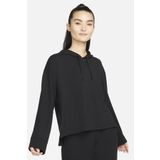 Nike Yoga Dri Fit Women's Fleece Hoodie Kadın Kapüşonlu Yumuşak Sweatshirt Siyah