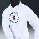 Nikecourt HM6759-100 Heritage Dri-FIT French Terry Erkek Tenis Kapüşonlu Sweatshirt - Beyaz