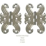 Nikel Dekoratif Kelebek Menteşe Büyük 2 Adet (7cm x 5cm)