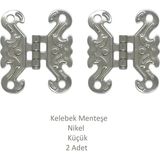 Nikel Dekoratif Kelebek Menteşe Küçük 2 Adet (4,2cm x 3,5cm)