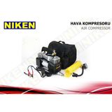 Niken 12V Lastik Şişirme Hava Kompresörü Metal Çift Pistonlu 150 Psi