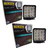 Niken 16 Led 12-24V Kare Sis Farı Çalışma Lambası