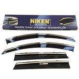 Niken 2015-2020 Ford Ranger Kromlu 4'lü Cam Rüzgarlığı Set