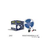 Niken Araç İçi Vantilatör 24V 8 Inç Mandallı Mavi Kamyon Tır Otobüs Vantilatörü
