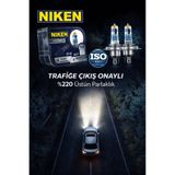 Niken H4 Halojen Far Ampulü %220 Daha Parlak 4500K 12V 55W Trafik Onaylı Uzun Ömürlü 2'li Set Gün Işığı Sarı Beyaz Arası