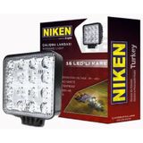 Niken Kare 16 Led 12-24 Volt Projektör Çalışma Lambası 1 Adet