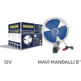 Niken Oto Vantilatör 12V 8 İnch Mandallı Çakmak Girişli