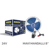 Niken Oto Vantilatör 24V 8 İnch Mandallı Çakmak Girişli
