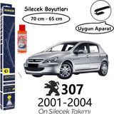 Niken Peugeot 307 Muz Tipi Ön Silecek Takımı (2001-2004) Hediye!!! Autokit Konsantre Cam Suyu