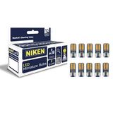 NIKEN T10 Turuncu Plaka Park LED Minyatür Ampul,12-24V, Araç ile Uyumlu, 10 Adet