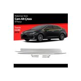 Niken Toyota Corolla Cam Kenar Alt Çıtası Kromu 8 Parça 2019+
