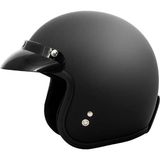 Nikko N313 Mat Siyah Motosiklet Kaskı Güneş Vizörlü Yarım Açık Motorcu Kask