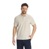 Nikol Erkek Krem Likralı Pamuk Karışımlı Melanj Efektli Slim Fit Kıvrılmaz Yaka Polo Yaka T-Shirt Krem M