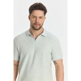 Nikol Erkek Mint Likralı Pamuk Karışımlı Esneyen Kumaş Spor Yaka Slim Fit Polo Yaka T-Shirt Turkuaz 2XL