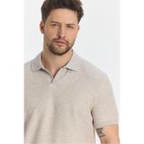 Nikol Erkek Vizon Likralı Pamuk Karışımlı Esneyen Kumaş Spor Yaka Slim Fit Polo Yaka T-Shirt Vizon L