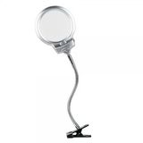 Nikula-2.5X130 Mm 5X24 Mm Led Aydınlatmalı Büyüteç,Masa Üstü Metal Hortum Mandallı