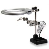 Nikula MG16129-B 130 mm 2.5 x 5 x Mercek Masa Üstü Ledli Mini Büyüteç Havya Stand PCB Tutucu