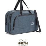 nil-01 UNISEX HAVLU KUMAŞ HOSTES VALİZ SEYAHAT TATİL SPOR HASTANE ÇOK GÖZLÜ EL VE OMUZ ÇANTASI KABİN BOY - Lacivert