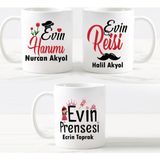 Nil Hediye Evin Hanımı Evin Reisi Evin Prensesi 3 Lü Set Kupa