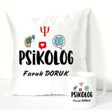 Nil Hediye Psikolog Kupa Bardağı ve Dekoratif Kırlenti