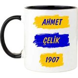 Nil Hediye Sarı Lacivert Taraftar Kupa Bardak - Siyah